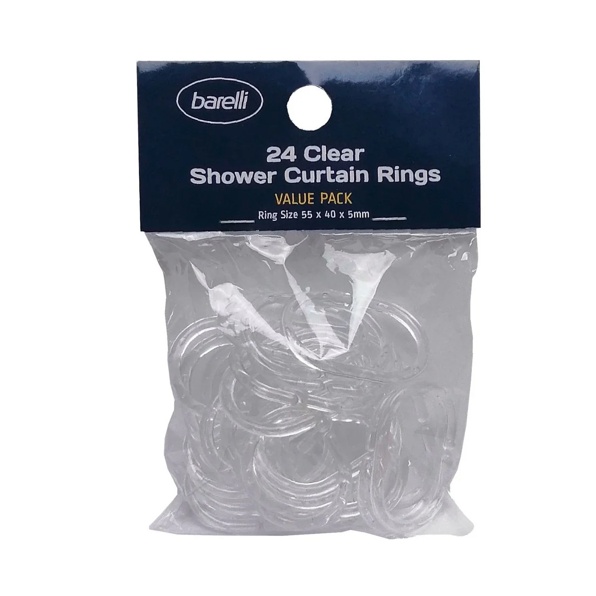 Barelli Shower Curtain Rings - 24 Pack - Clear - Easy Installation - Image 4