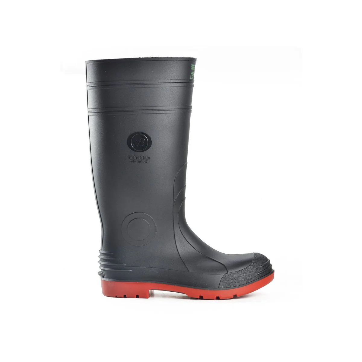 Bata Industrials Jobmaster Knee Length Steel Cap Safety Gumboots 400mm - Black Red - Size 8 - Waterproof, Slip Resistant - Image 2