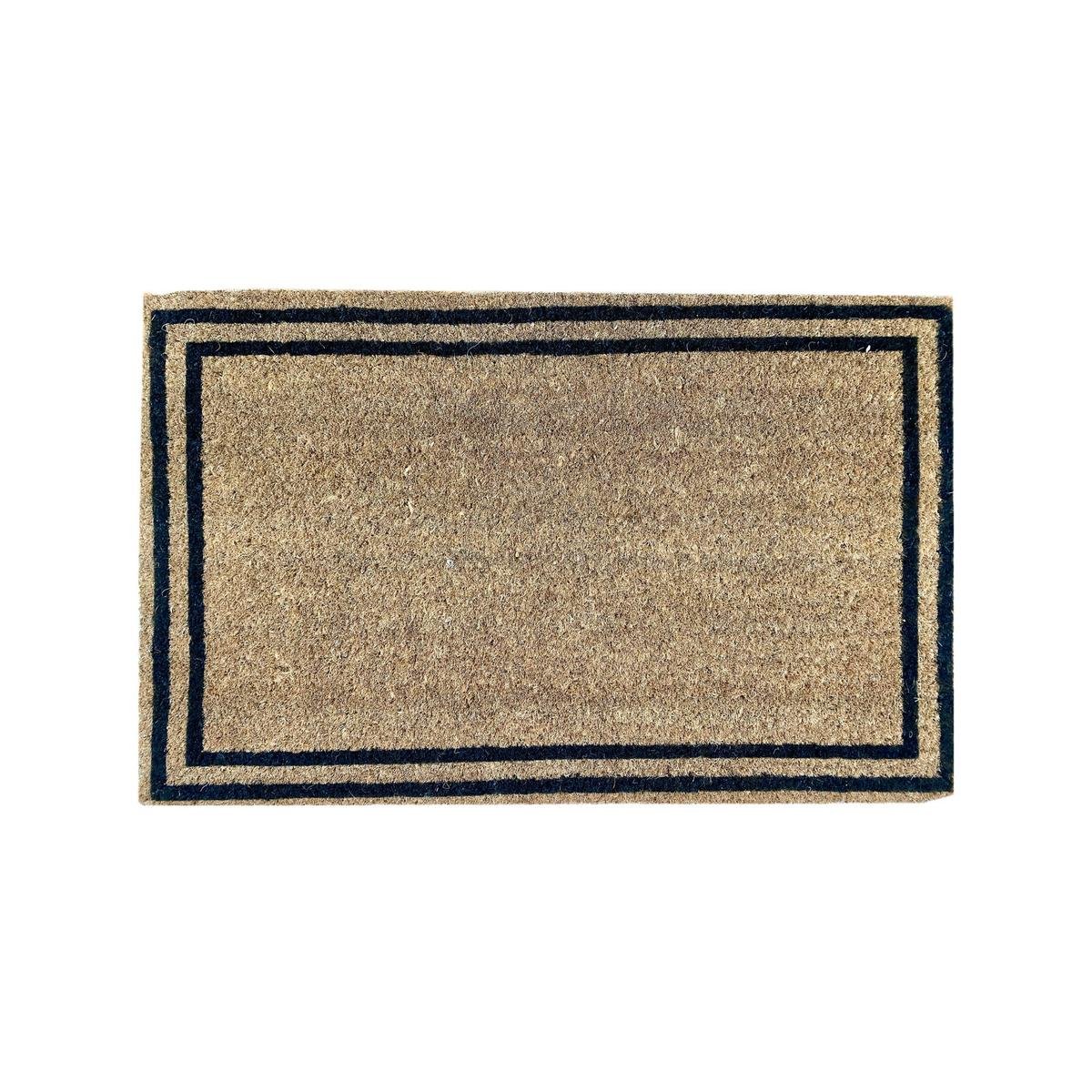 Bayliss Black Balmain Border Mat - 50 x 80cm - Durable Coconut Fibre
