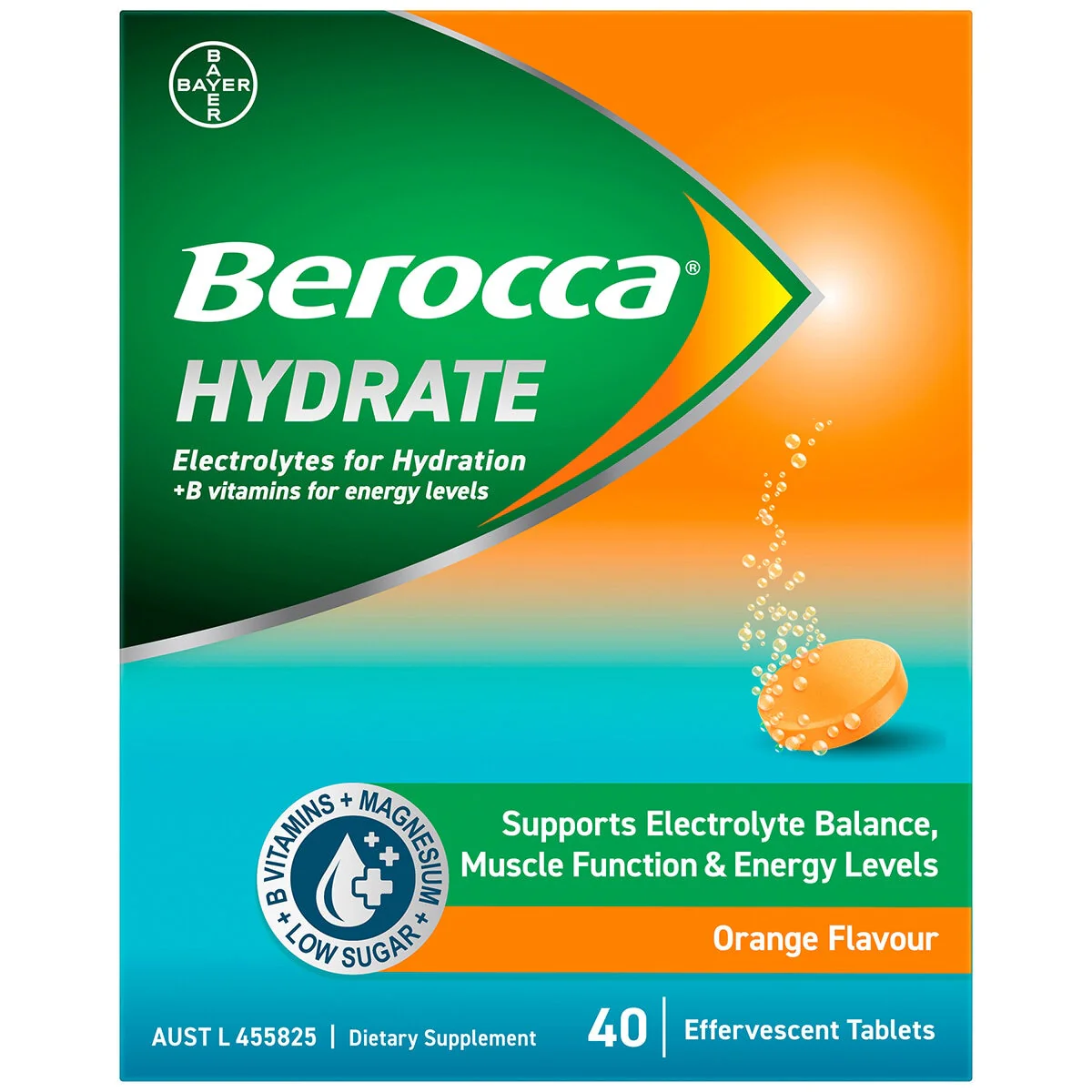 Berocca Hydrate Orange Electrolyte Effervescent Tablets 2 x 40 - Image 3