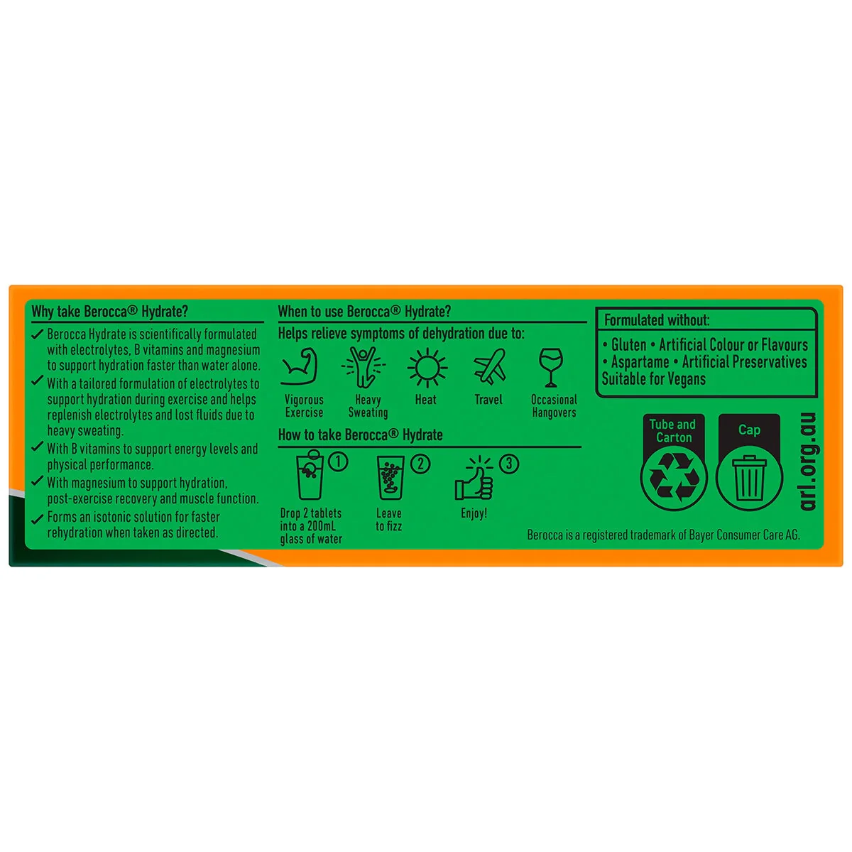 Berocca Hydrate Orange Electrolyte Effervescent Tablets 2 x 40 - Image 4