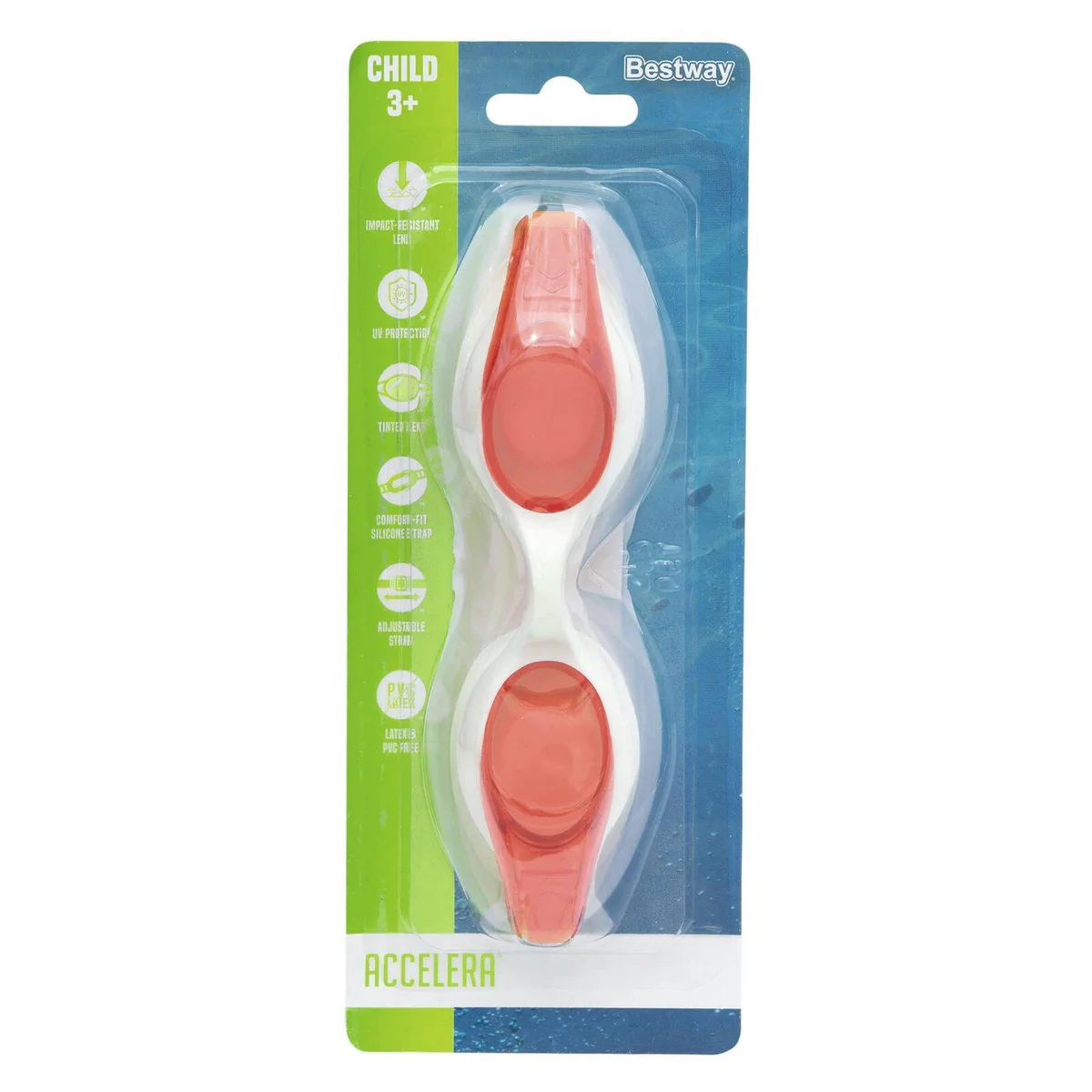 Bestway Accelera Goggles Kids 3 - Impact-Resistant - UV Protection - 80mm x 205mm - Available in 3 Colours - Image 5