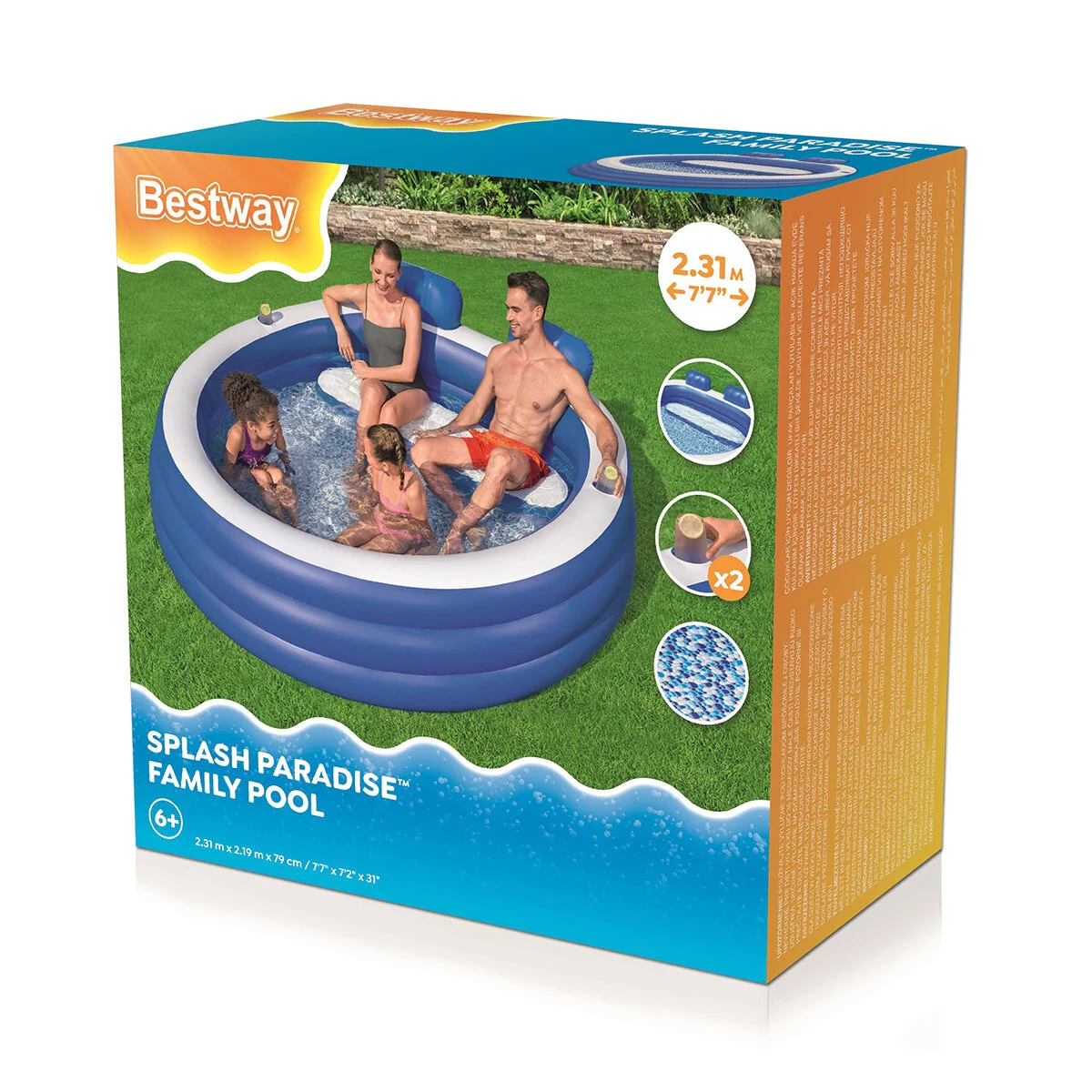 Bestway Splash Paradise Family Pool 2.31x2.19x0.79m Capacity 852L - Image 9