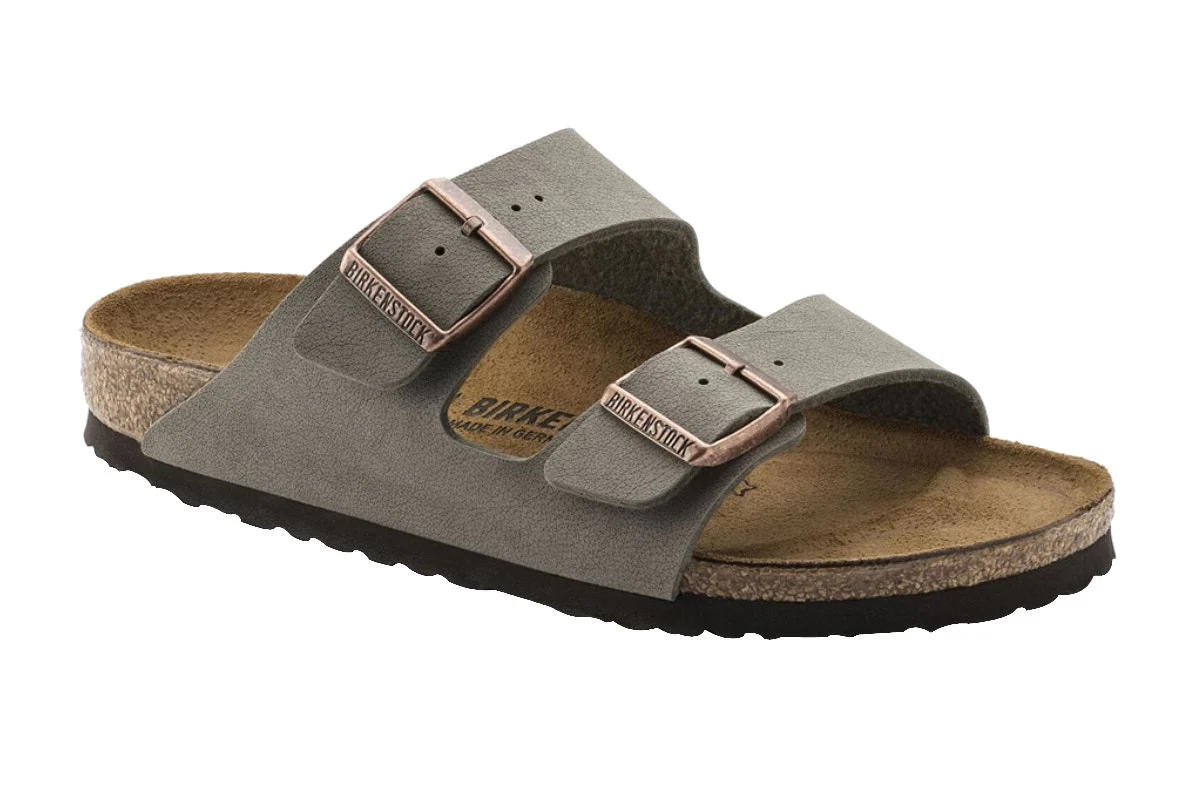 Birkenstock Arizona Birkibuc Sandals - Stone, Size 42 EU, Comfortable Fit