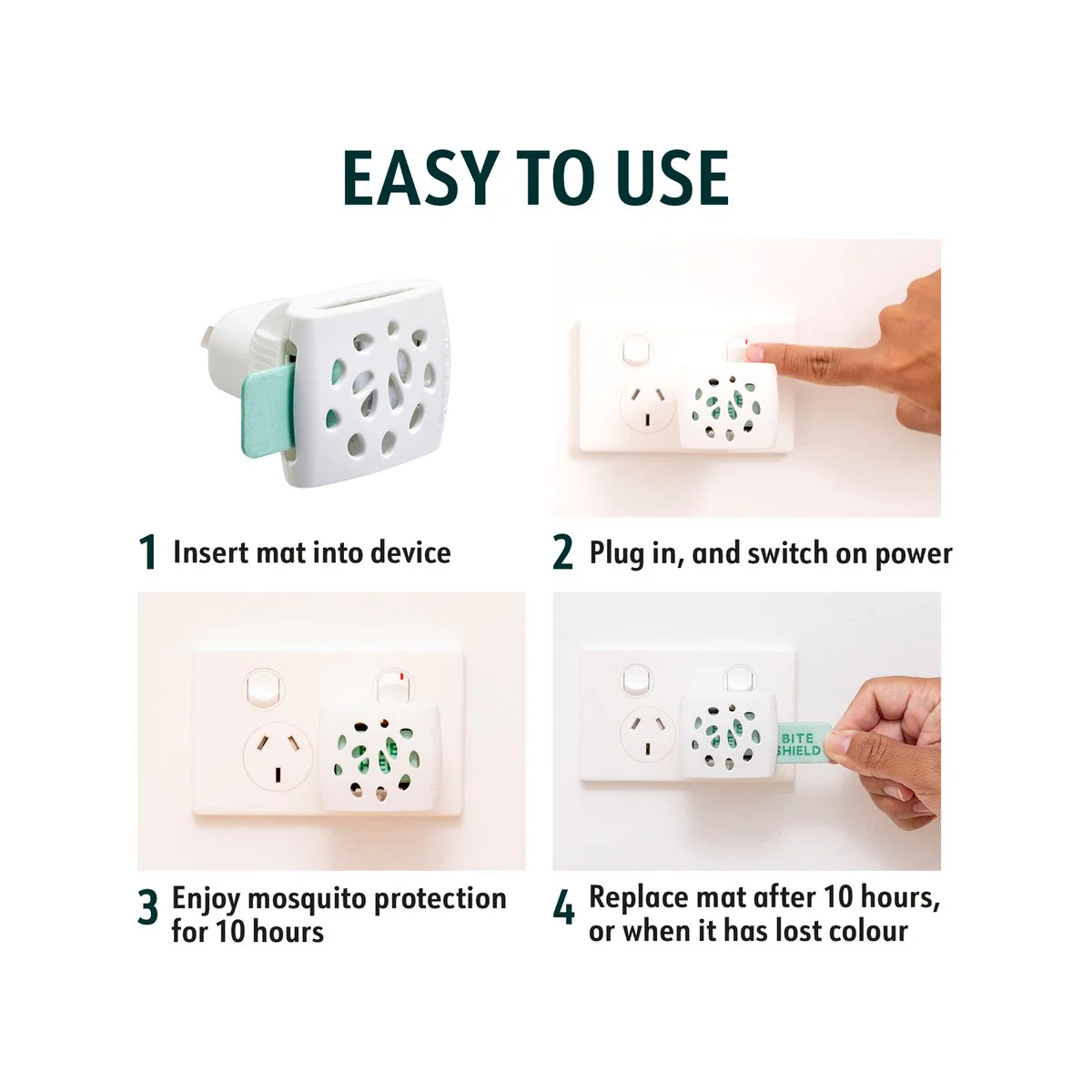 Bite Shield Natural Plug-in Mosquito Repeller - 1 Unit - 20 Refill Mats - 240V - Image 5