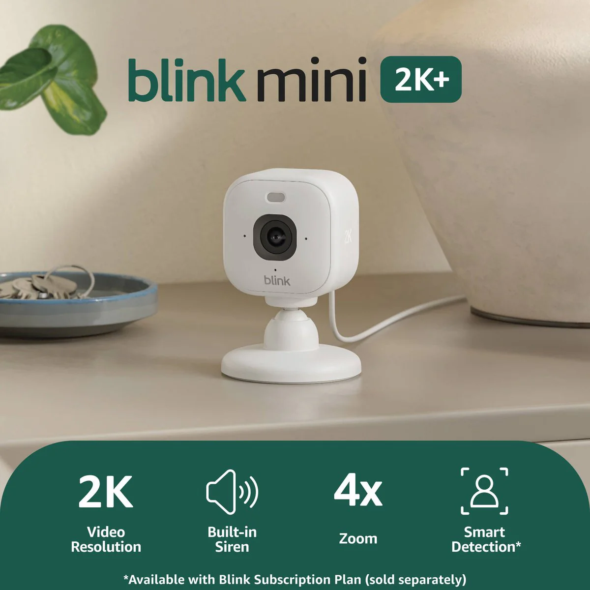 Blink Mini 2K Security Camera 2 Pack - 51mm x 51mm - White - Two-Way Audio - Image 4
