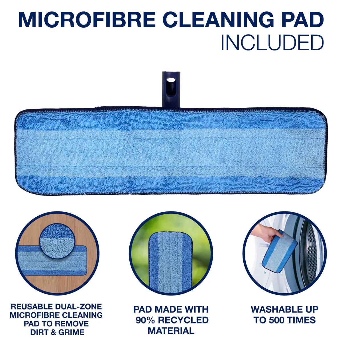 Bona Deluxe Microfibre Mop - 2 Pads - 1360mm - Lightweight & Washable - Image 5