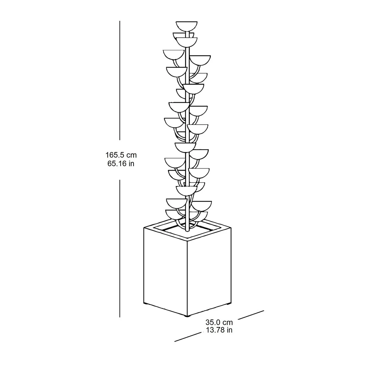 Bond Bloomington 31 Cup Cascading Fountain 1.65m Copper Brushed Bronze - Image 3