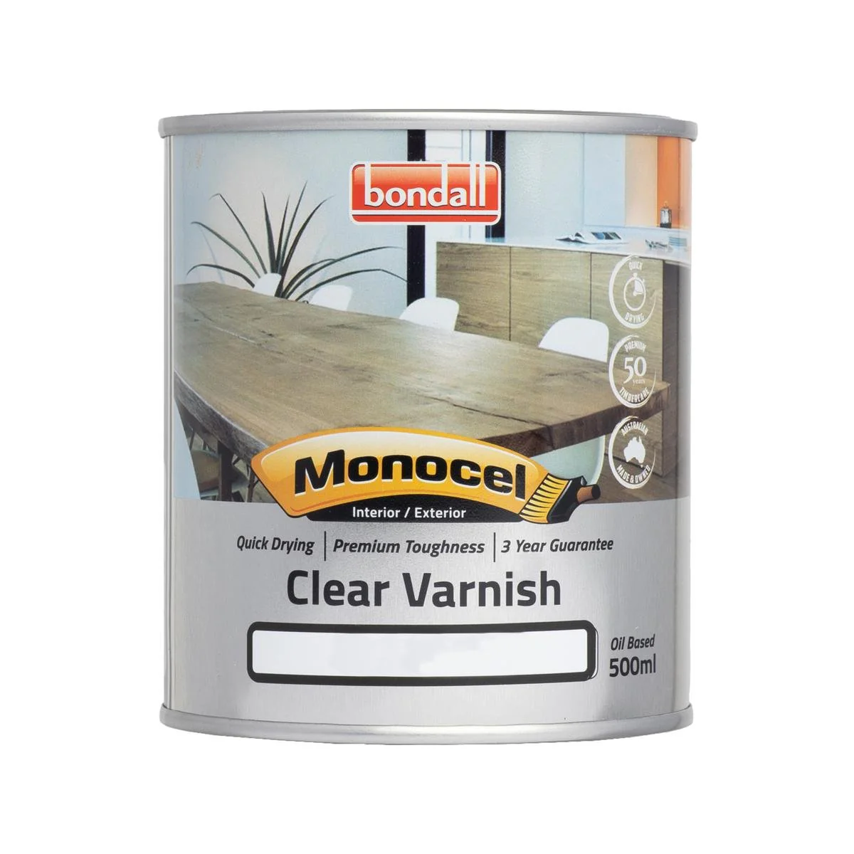 Bondall Gloss Monocel Clear Timber Varnish - 500ml - Polyurethane - UV Resistant
