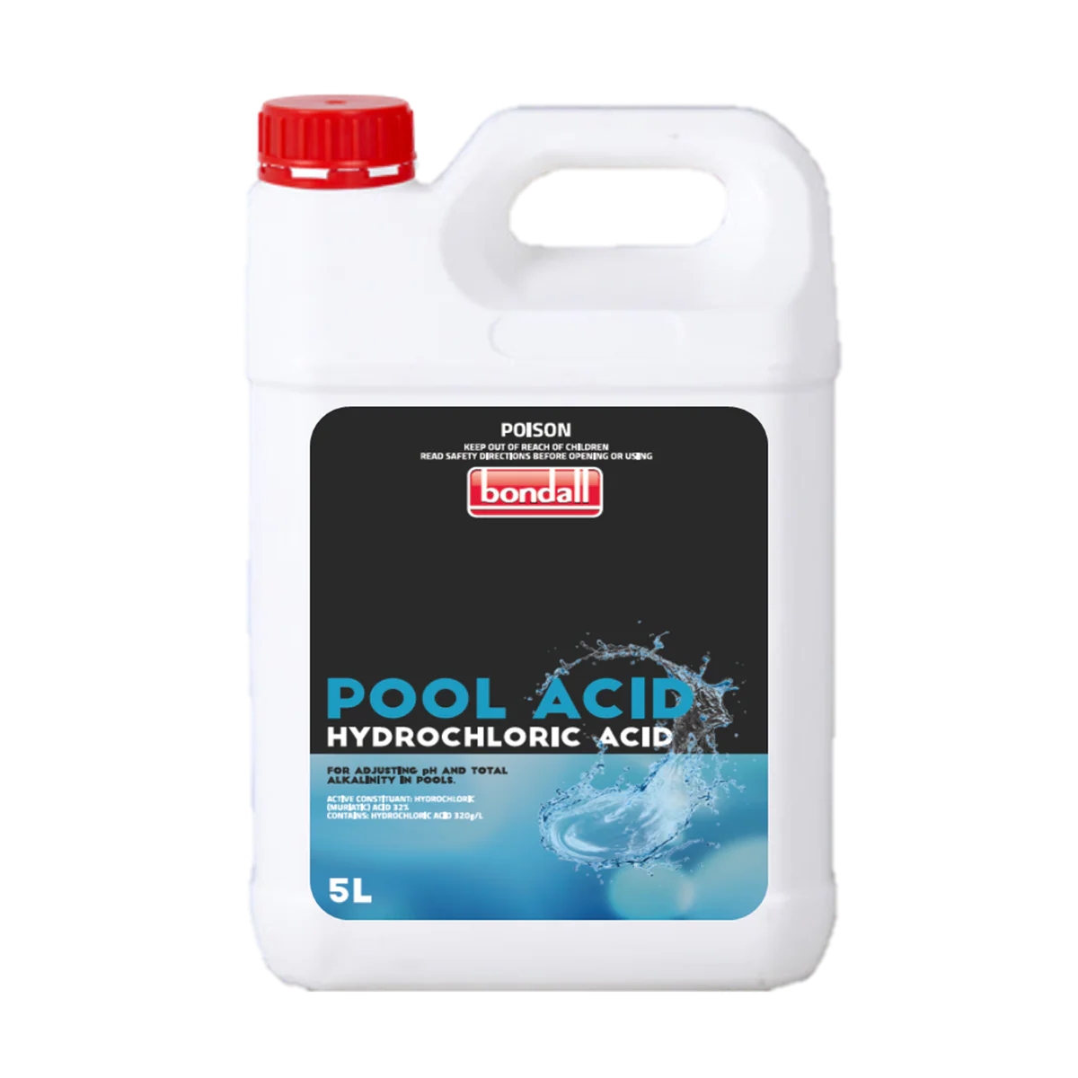 Bondall Pool Acid 5L - Hydrochloric Acid - pH & Alkalinity Adjuster