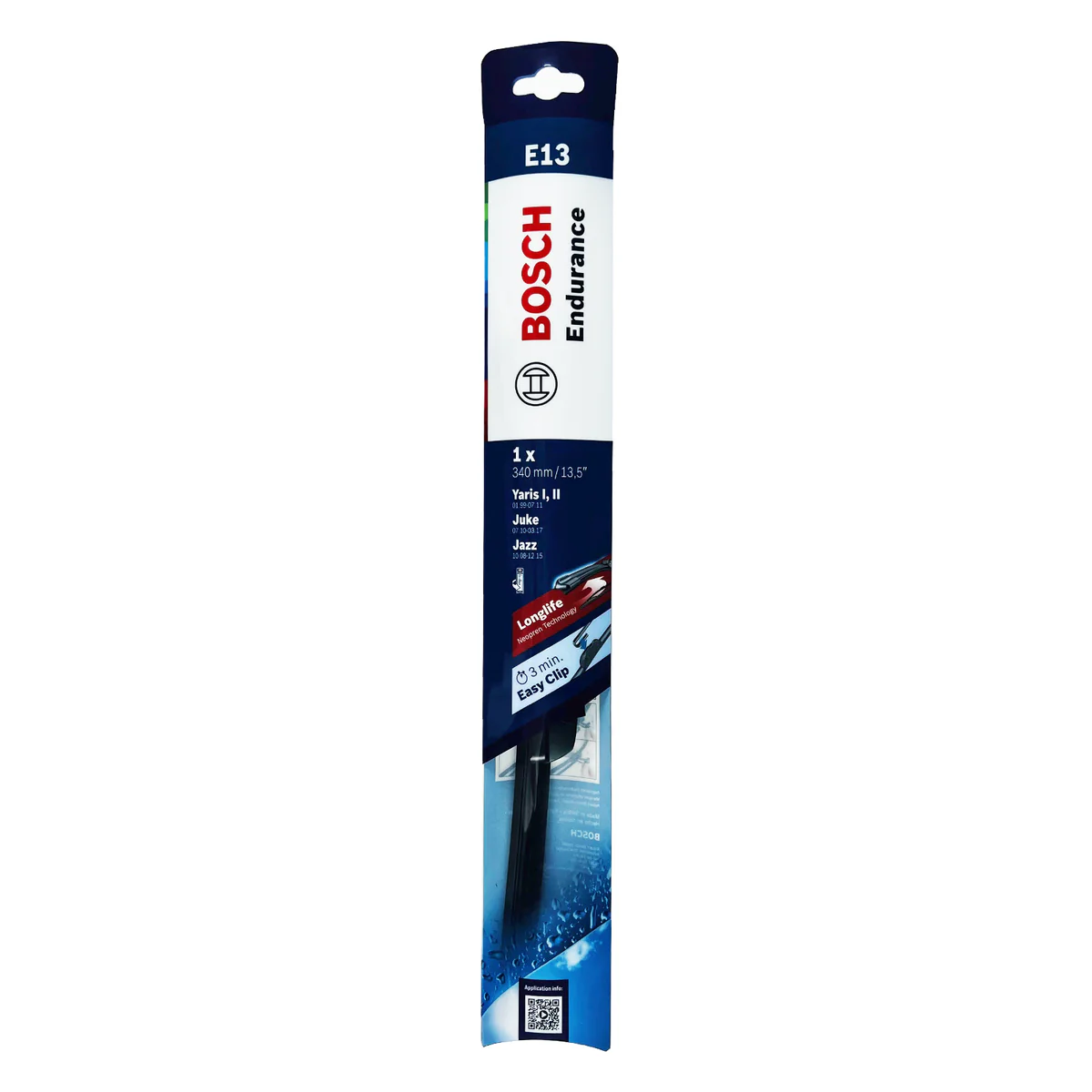 Bosch 13" 330mm e13 Flat Endurance Wiper Blade - Hook Type Adapter - Long-Life Rubber - Clear Visibility - Image 2