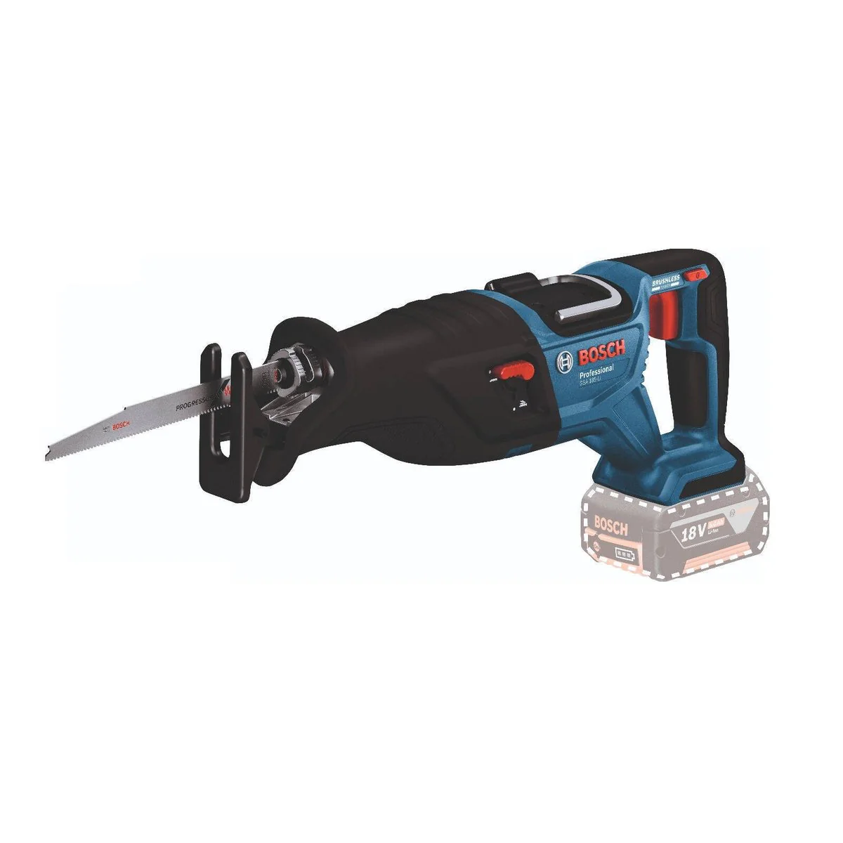 Bosch 18V Professional Biturbo Reciprocating Saw GSA 28mm - Skin Only - Lightweight - Toolless Blade Change