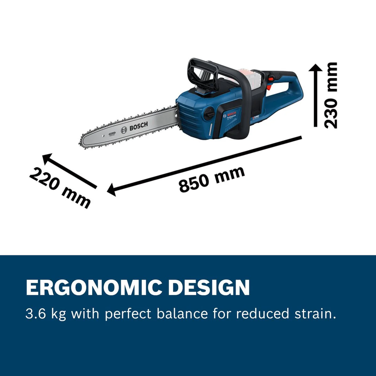 Bosch 18V Professional Chainsaw - 40cm Bar - Brushless Motor - OptiCut - Image 5