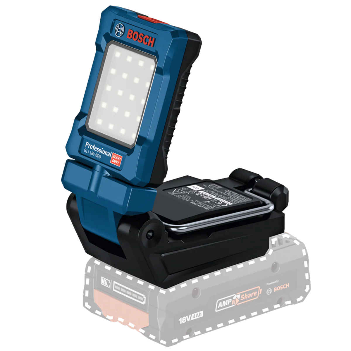 Bosch 18V Professional Work Light 800lm - 360° Swivel 180° Tilt - Compact