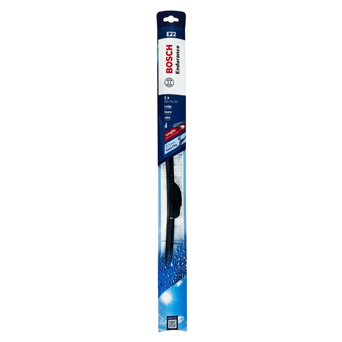 Bosch 22 Flat Endurance Wiper Blade - 550mm - Hook Type - Long-Life Rubber - Image 2