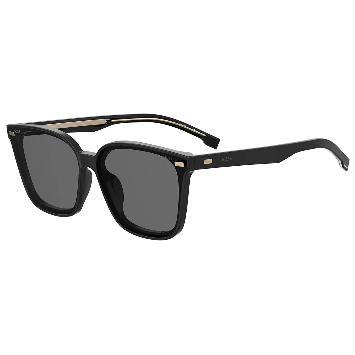 Hugo Boss BOSS 1564/F/SK 807 Stylish Rectangular Sunglasses Black Eco Acetate