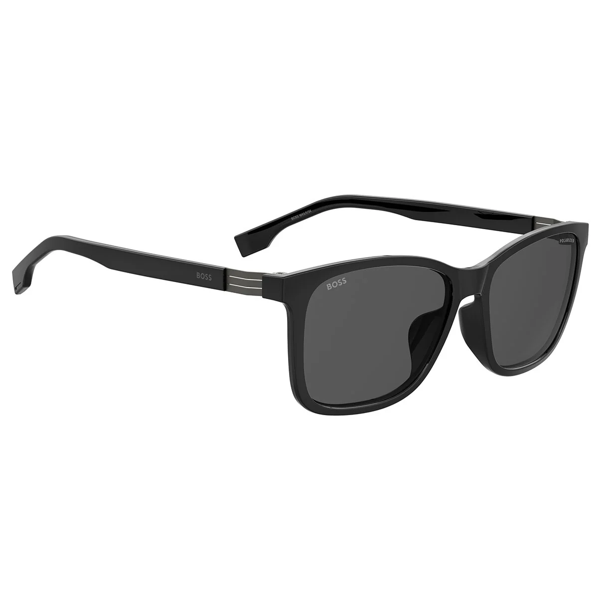 Hugo Boss BOSS 1693/F/SK Square Sunglasses Black Polyamide Grey Polarised - Image 3