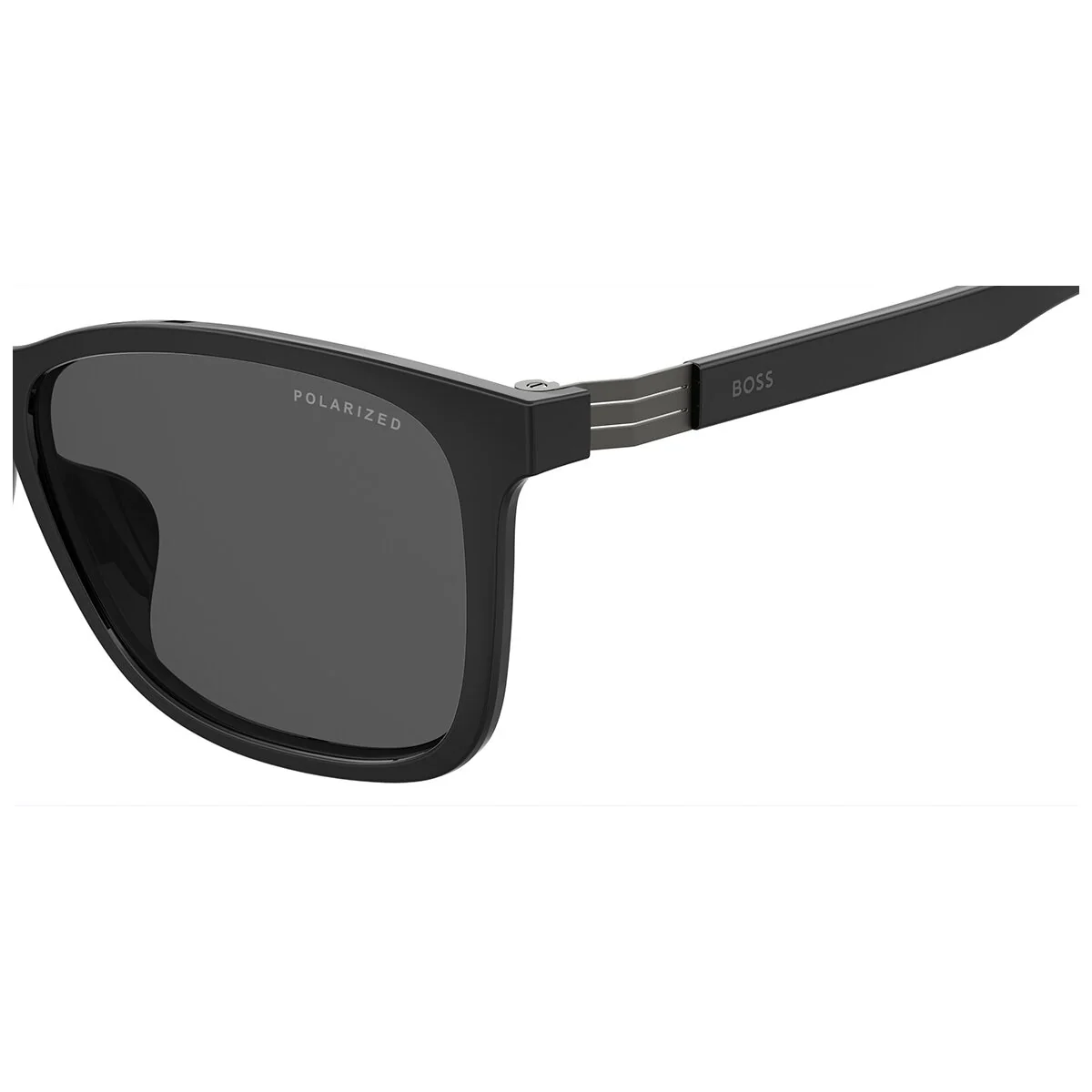 Hugo Boss BOSS 1693/F/SK Square Sunglasses Black Polyamide Grey Polarised - Image 4