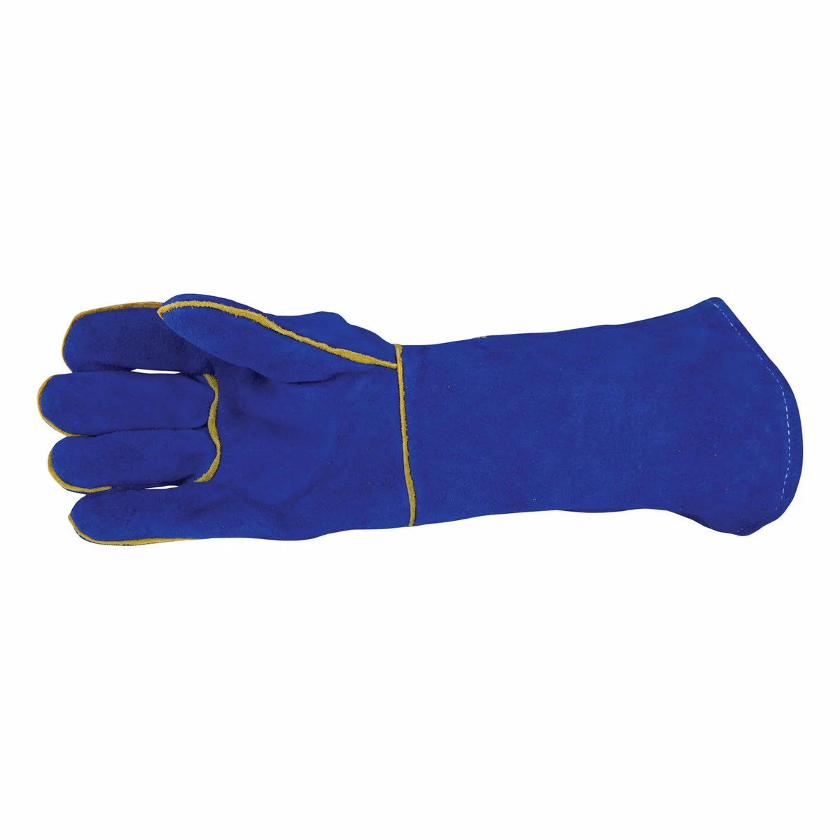 Bossweld 16 Blue Welding Gloves - Heavy Duty Gauntlet - 40cm Length - Image 3