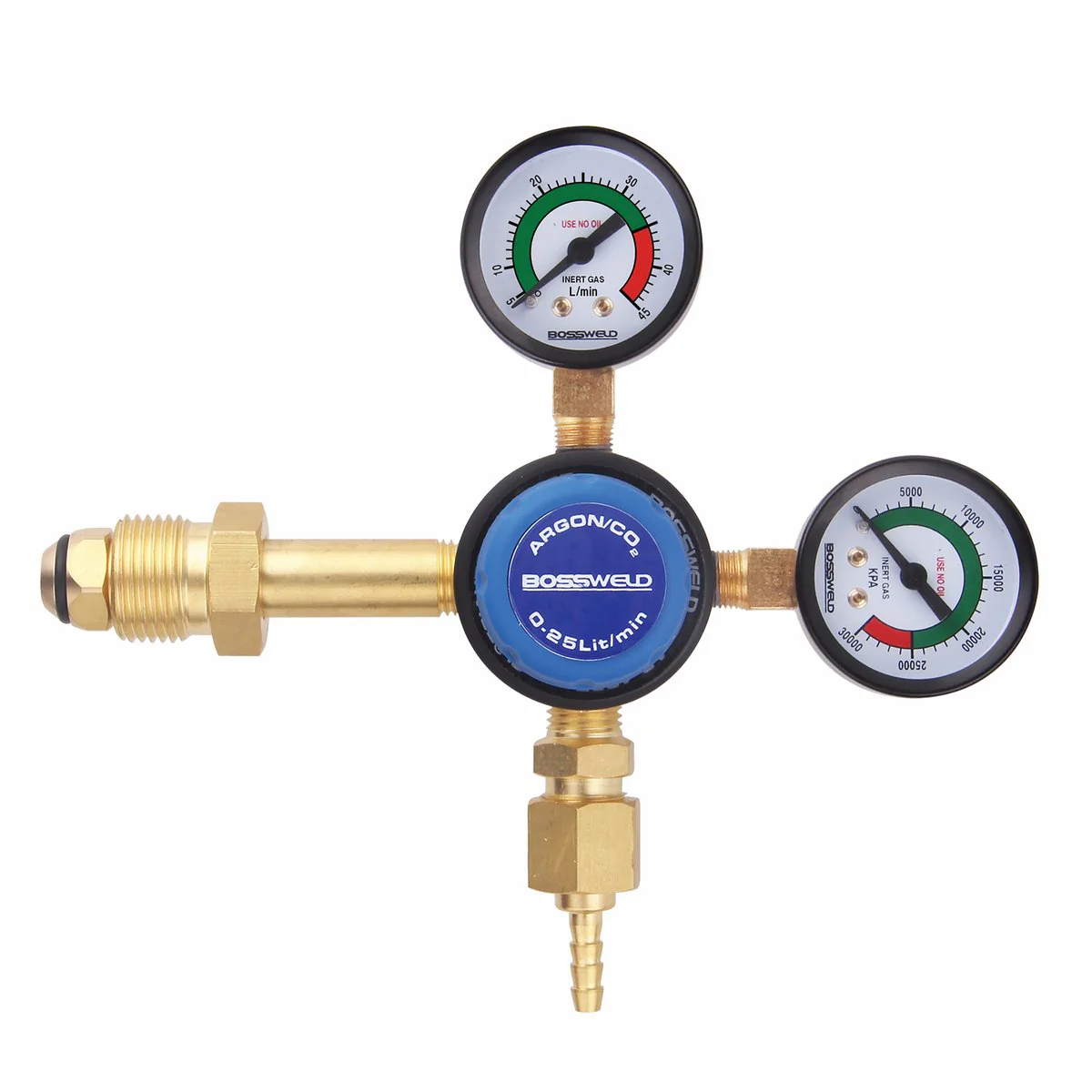 Bossweld Argon Regulator - 170mm - Dual Stage - TIG/MIG Welding
