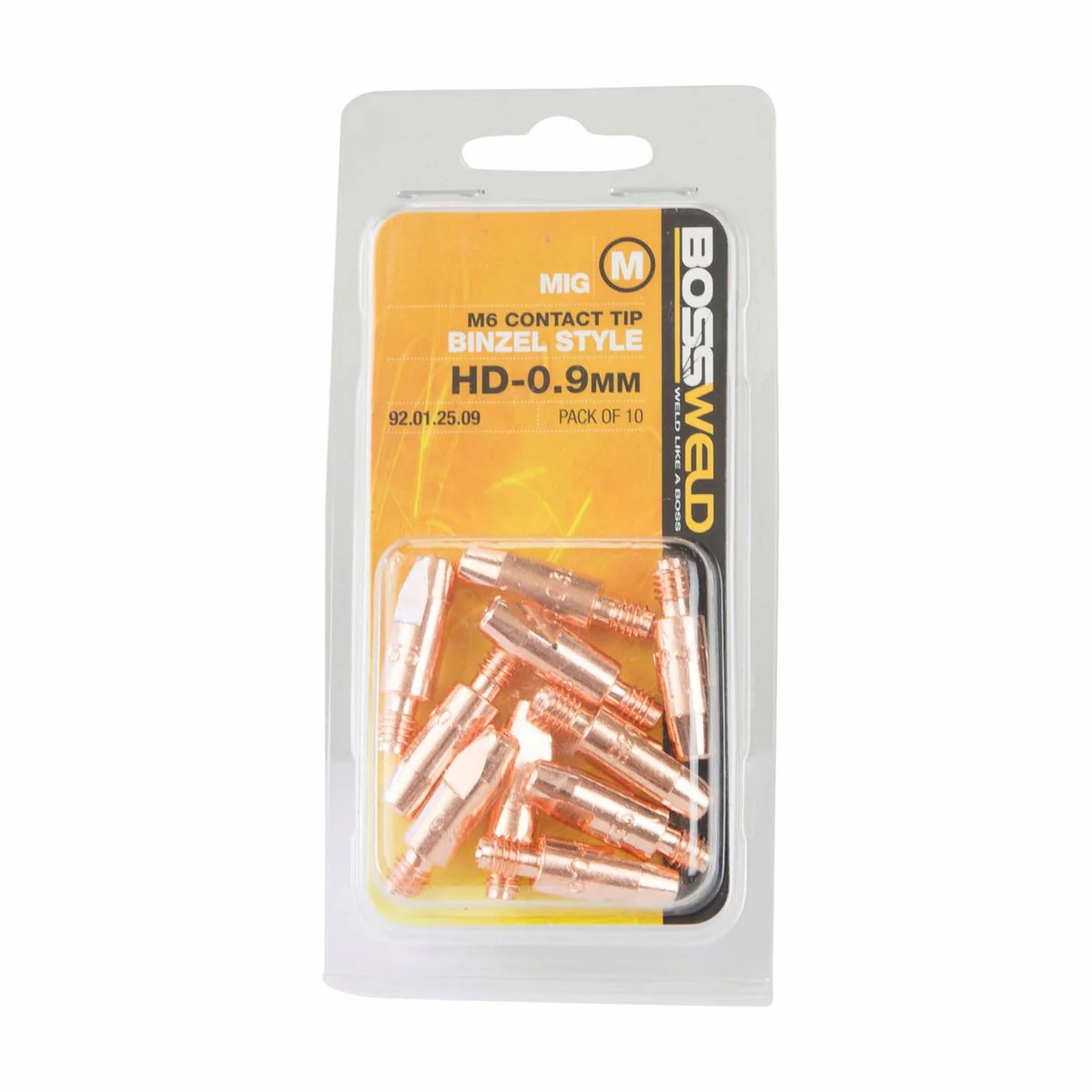 Bossweld Contact Tip - 0.9mm x M6 - Heavy Duty - MIG Torch - Image 2