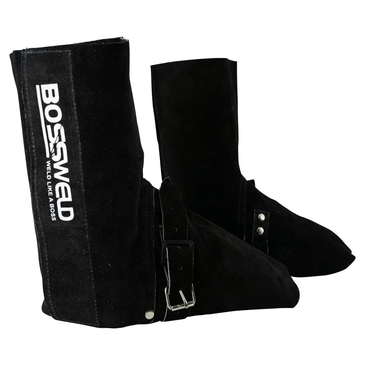 Bossweld Leather Welding Spats - 220mm - Heavy-Duty Leather - Adjustable