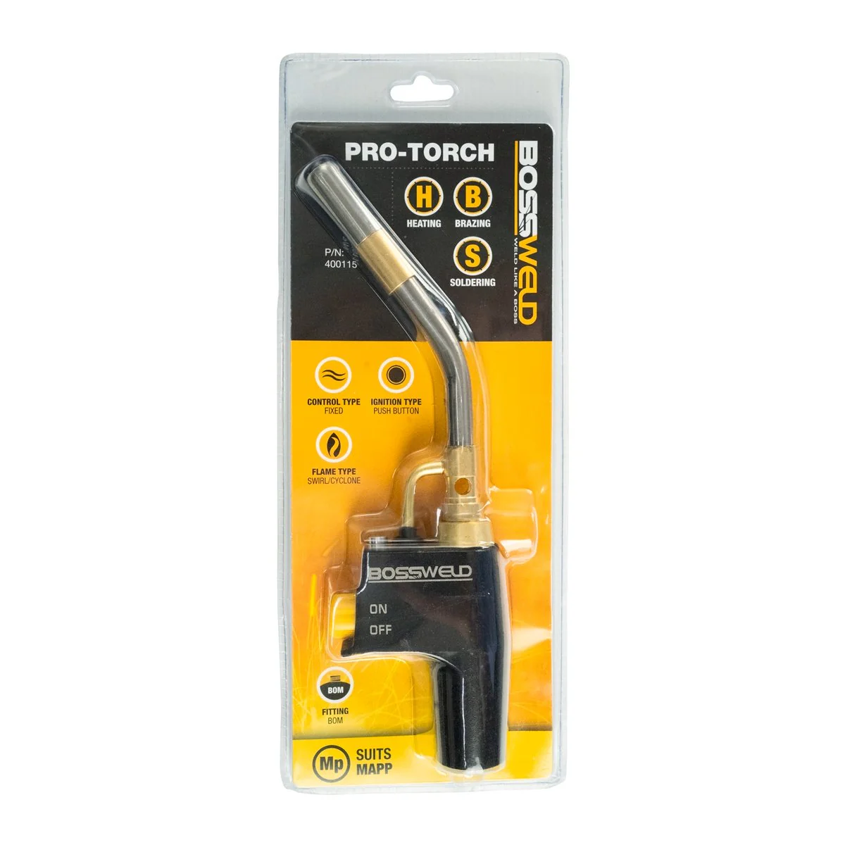 Bossweld Map Pro Torch - 400g - Cast Aluminium - High Intensity Flame - Image 2