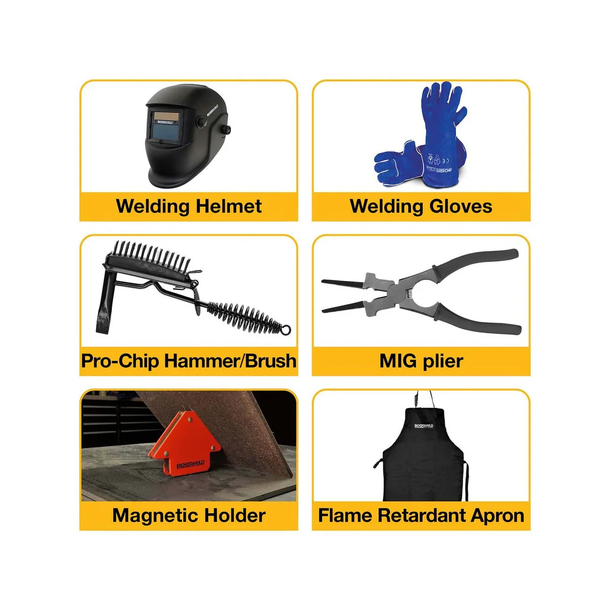 Bossweld Welders Starter Pack - 7 Piece - Safety Accessories - Beginner Use - Image 3