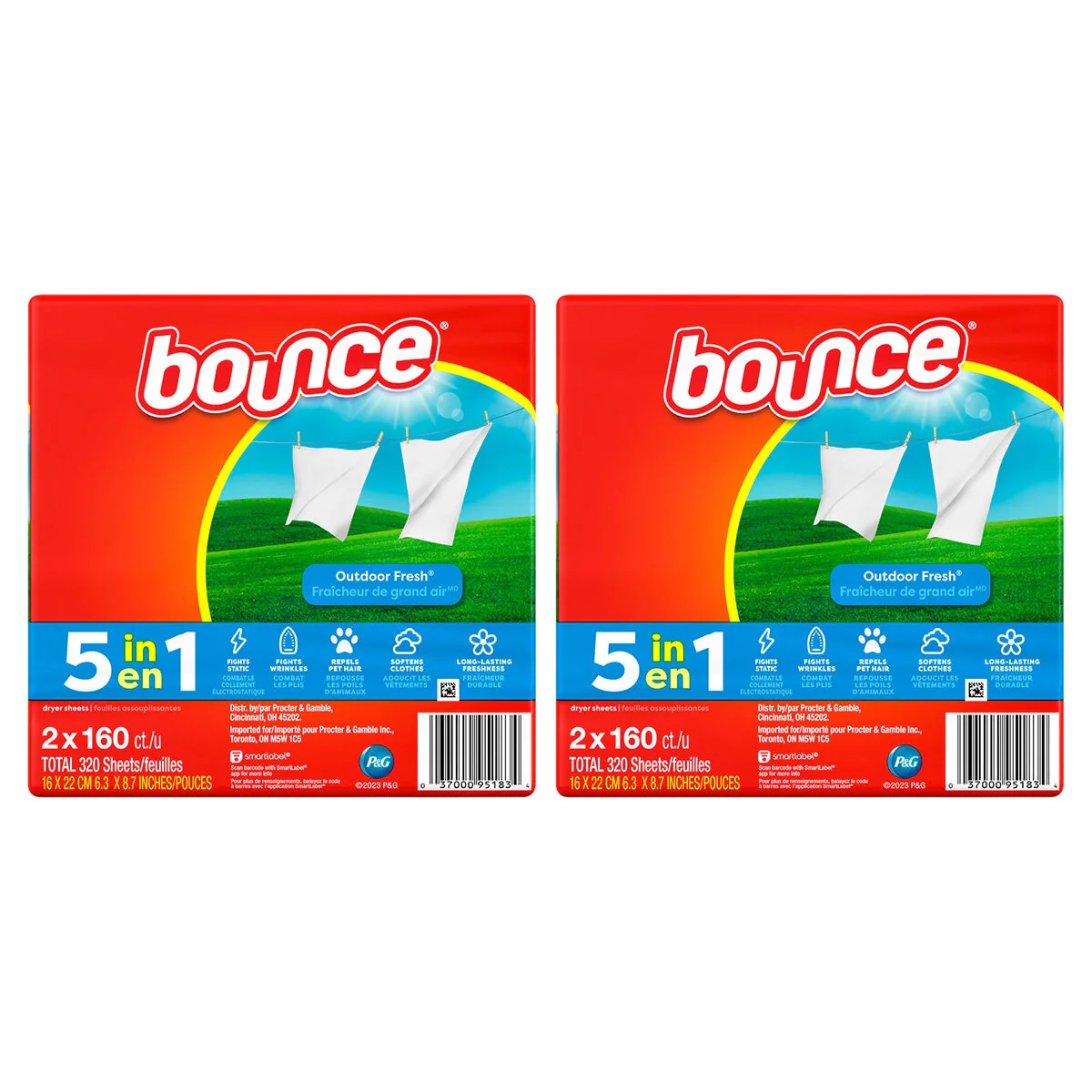Bounce Fabric Softener Dryer Sheets 4 x 160 Pack Anti-Static
