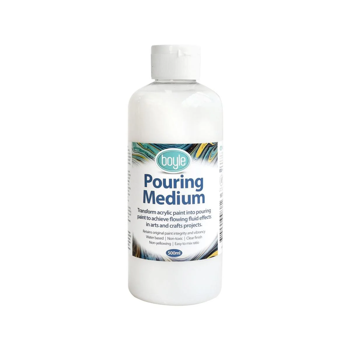 Boyle 500ml Pouring Medium - Clear - Water-Based - Non-Toxic - Fluid Effects