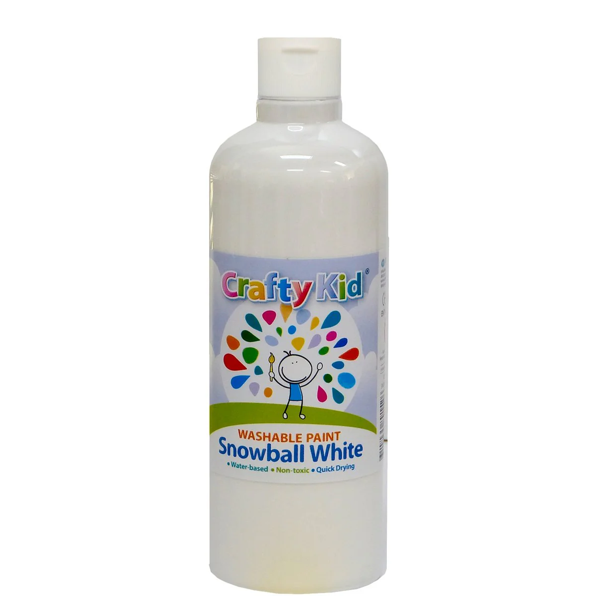 Boyle Crafty Kid Washable Paint - 500ml - Snowball White - Quick Drying