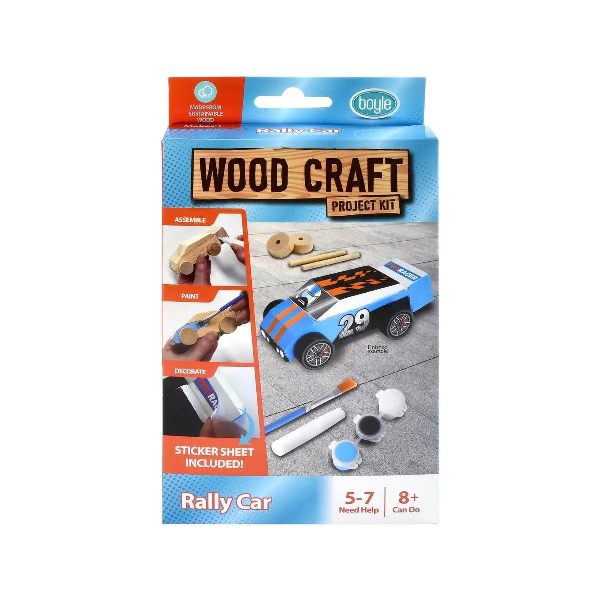 Boyle Wood Craft Project Kit Rally Car - 1 Pack - 117mm x 63mm x 35mm