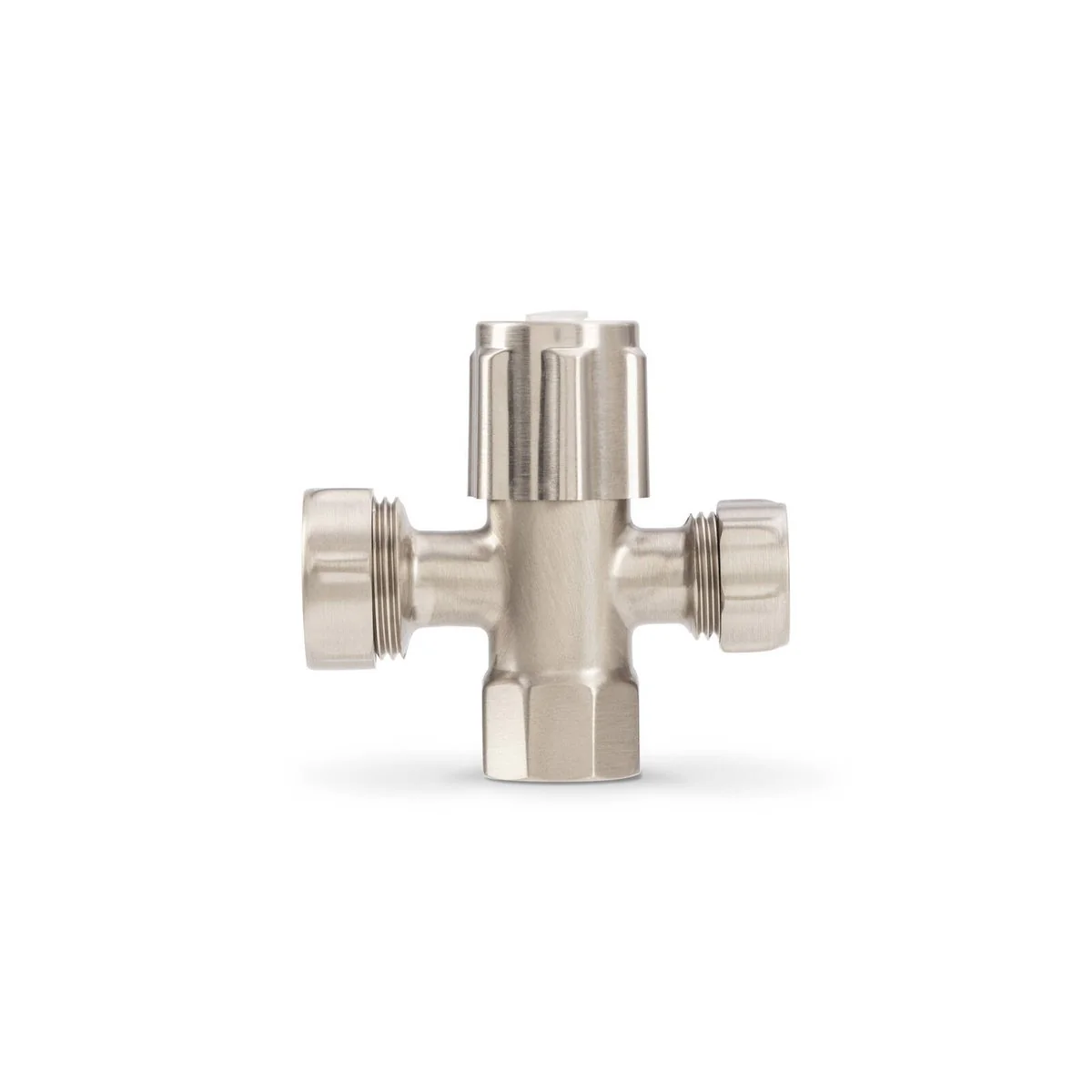 Brasshards 2 Way Under Sink Valve 20mm x 15mm - Brushed Nickel - Lead Free - Image 2