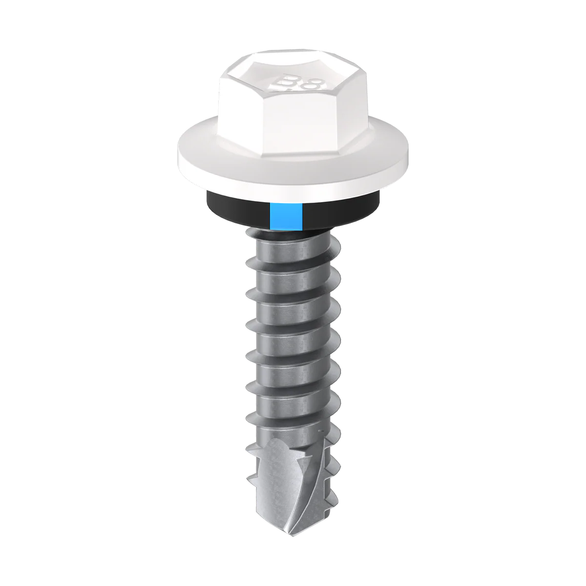 Bremick Vortex Plus Cladding Screw 6.2 x 25mm - Hex B8 - Dover White - Box of 100 - Watertight Seal - Full Thread Design - Image 3