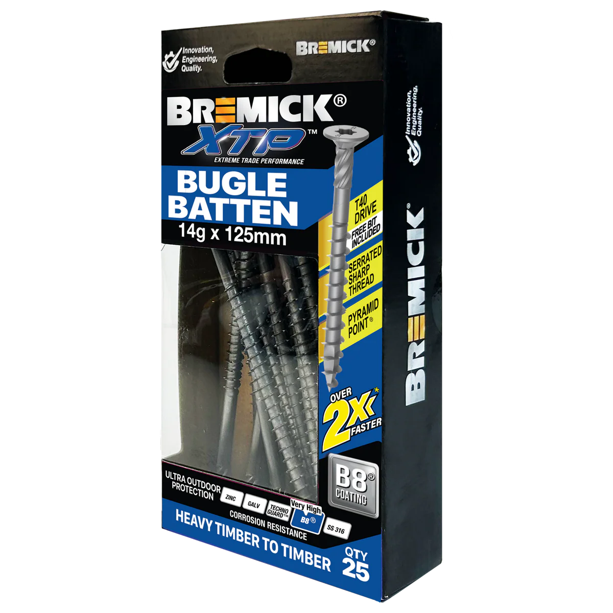 Bremick XTP Bugle Batten 14g x 125mm T40 B8 - 25 Pack - Quick Penetration
