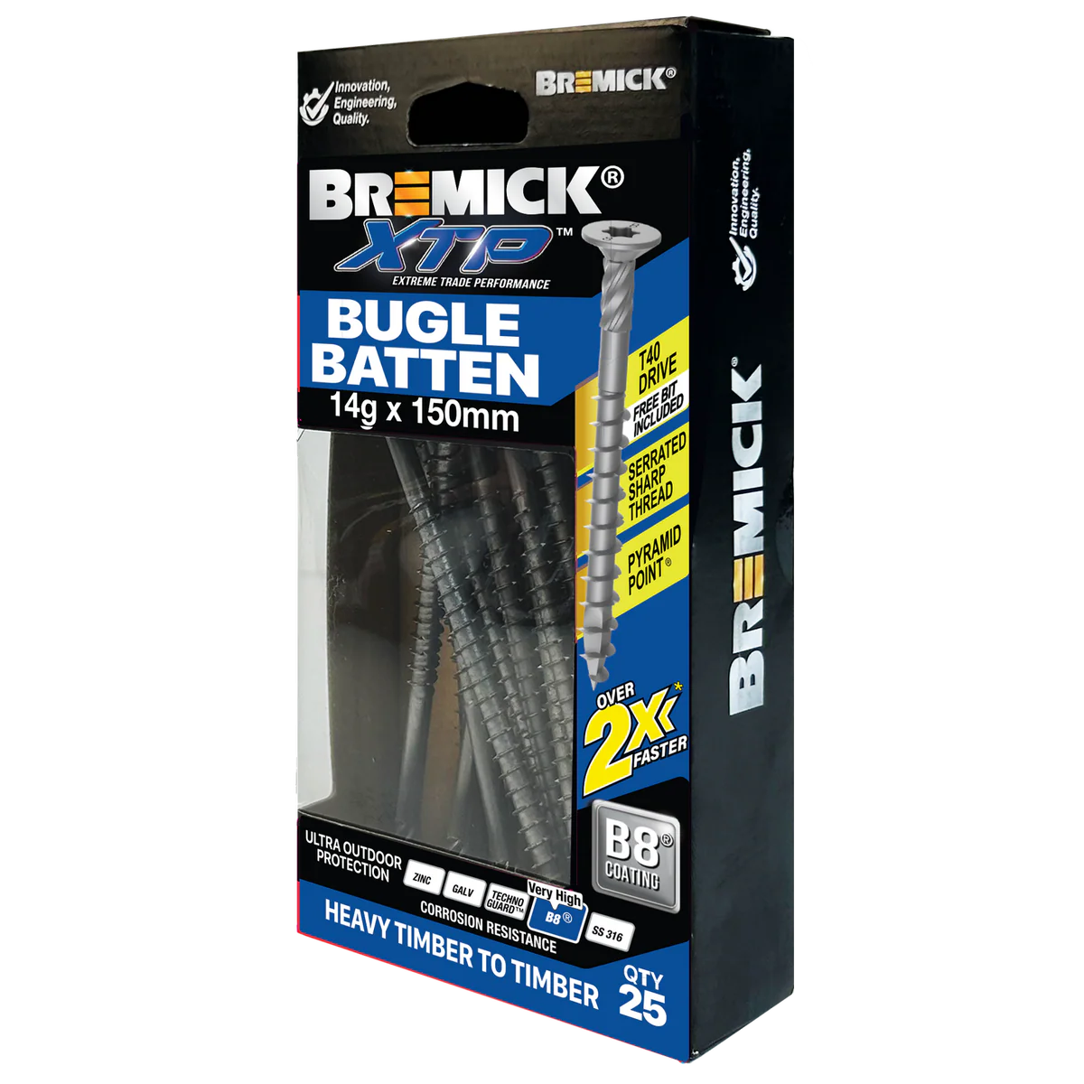 Bremick XTP Bugle Batten 14g x 150mm T40 B8 - 25 Pack - Fast Installation