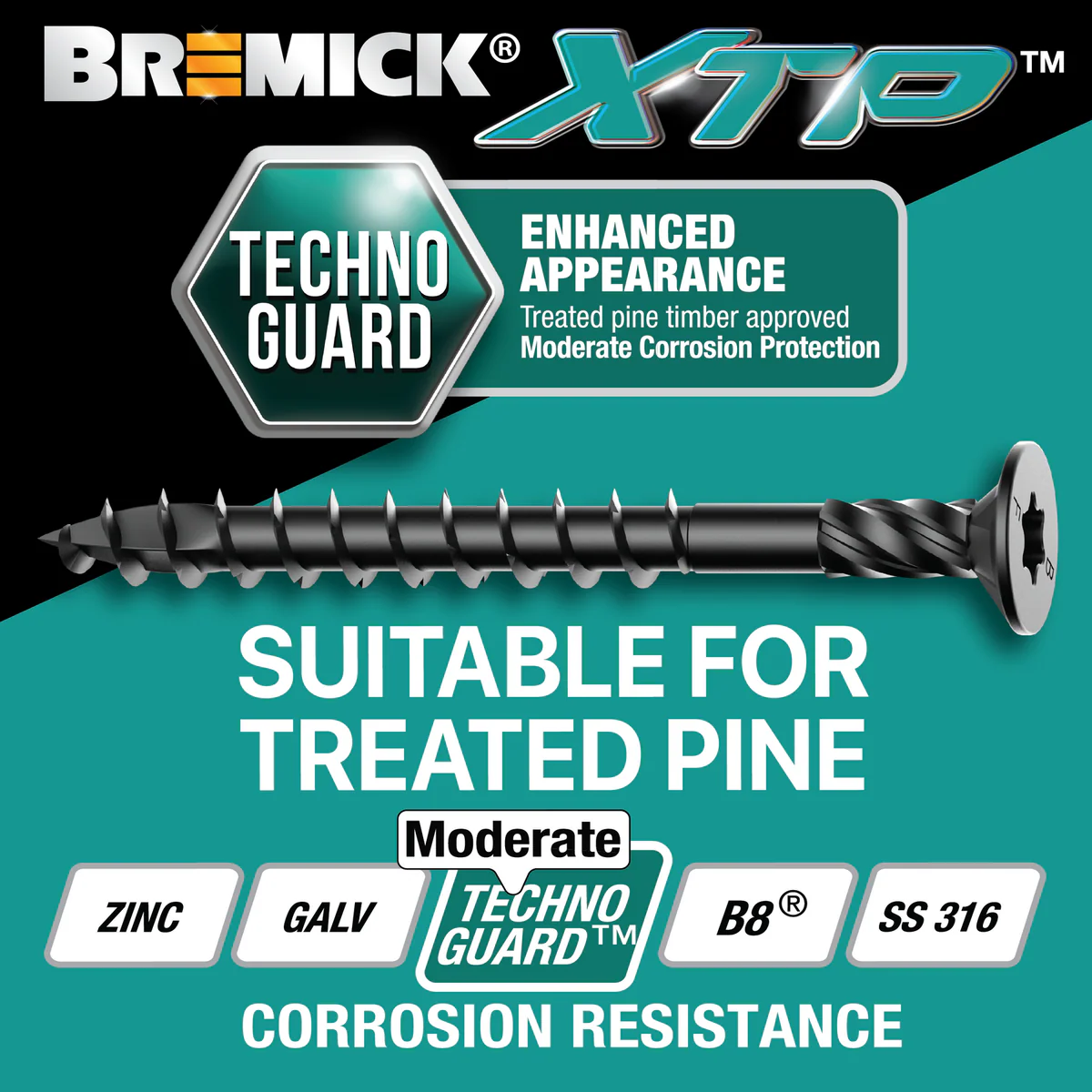 Bremick XTP Bugle Batten 14g x 50mm - 25 Pack - T40 - Black - Corrosion Resistant - Image 2