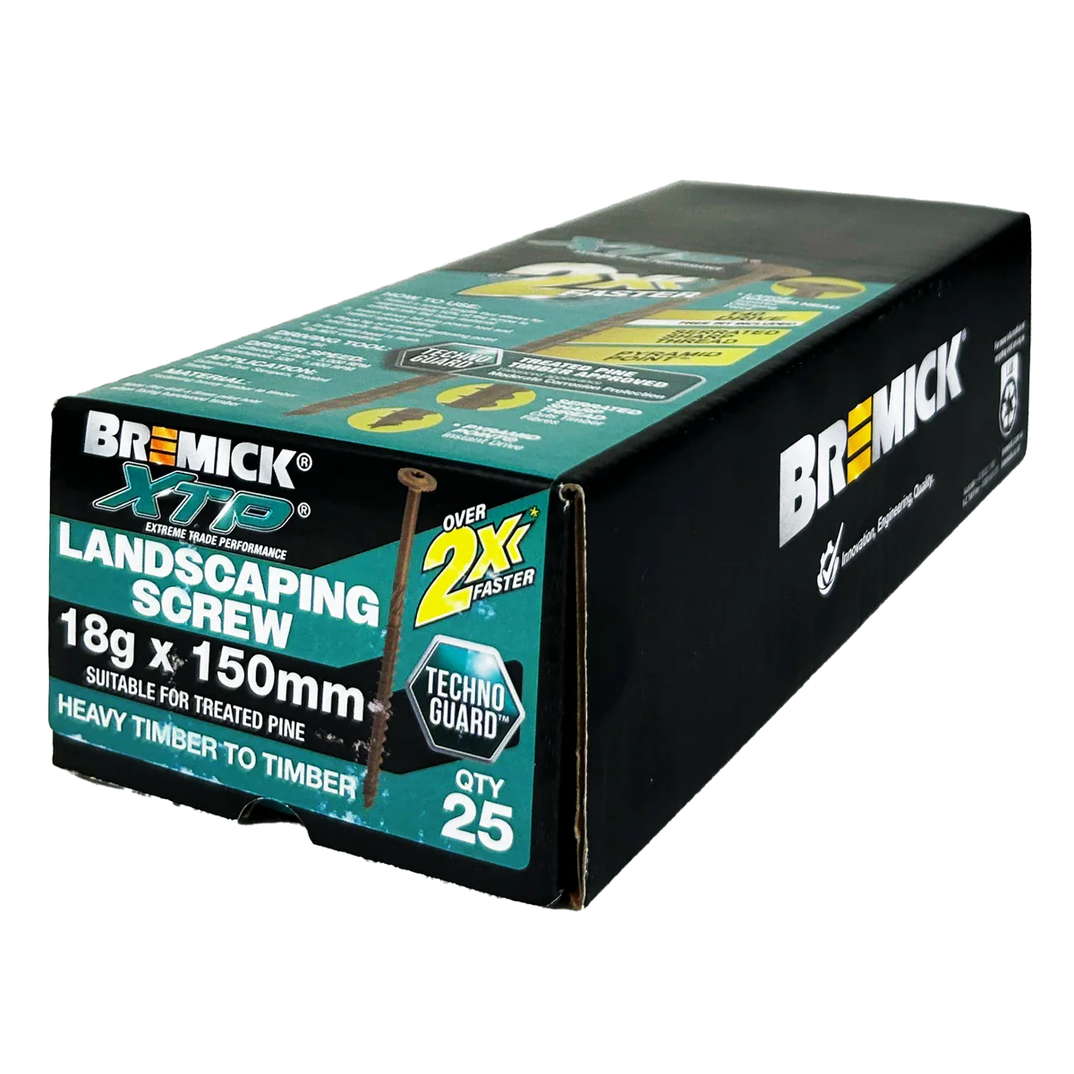 Bremick XTP Landscape Screws - 18g x 150mm - T40 - 25 Pack - Galvanised - Image 2