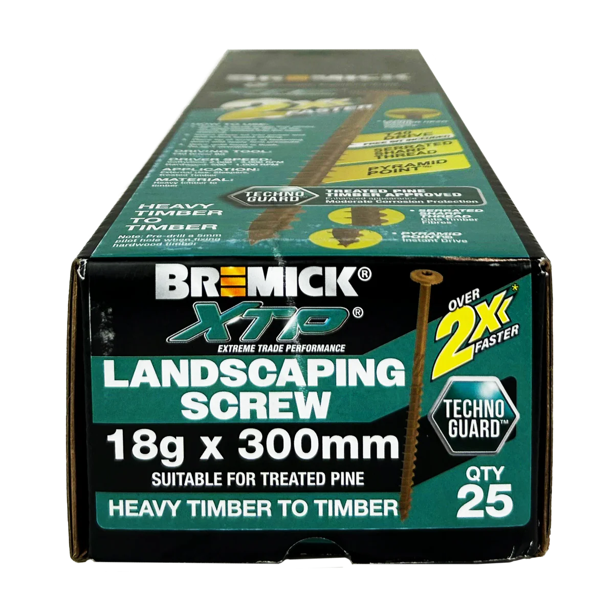 Bremick XTP Landscape Screws - 18g x 300mm - T40 - 25 Pack - Corrosion Resistant