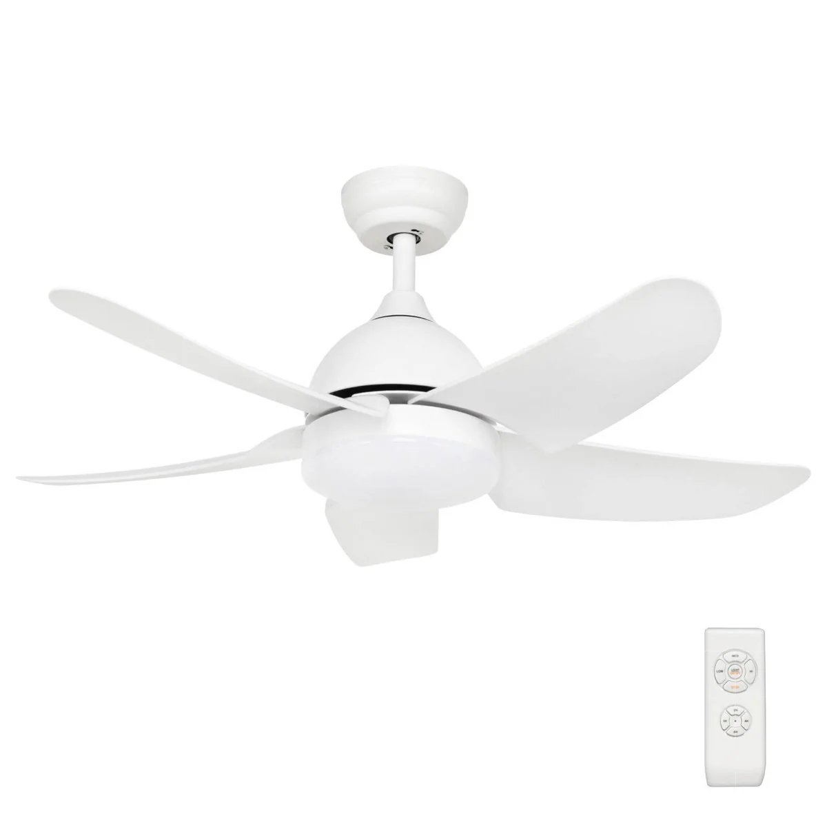 Brilliant 100cm Matt White Bellis AC Ceiling Fan - Remote Control - LED Light