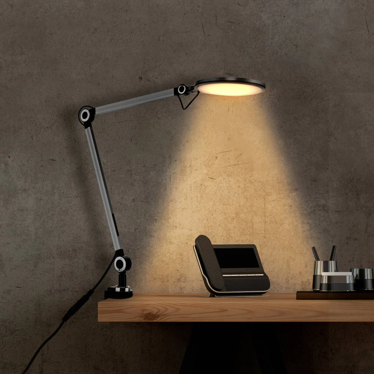 Brilliant 107cm Black Thrive LED Adjustable Clamp Lamp - Tone Changing, 650 Lumen - Image 5