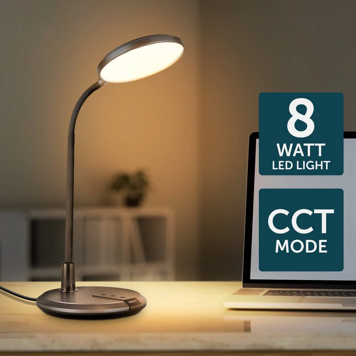 Brilliant 38cm Black Thrive LED Desk Lamp - Tone Changing - 530 Lumen - Adjustable - Image 3