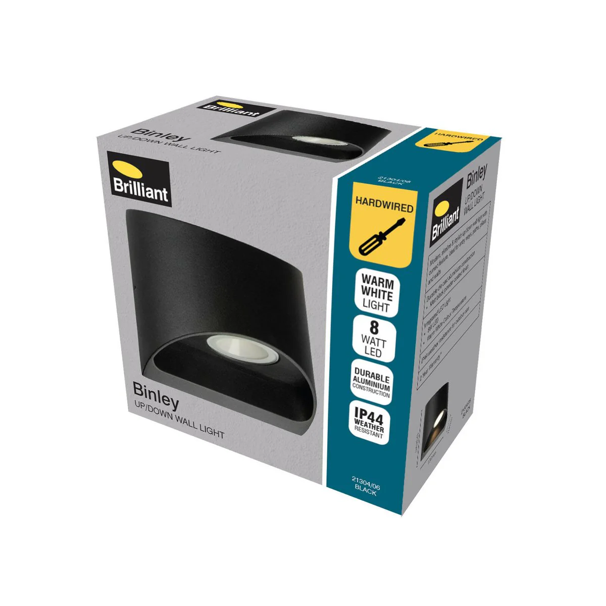 Brilliant 8W Black Binley Up Down Wall Light - Energy-Efficient Design - Image 5