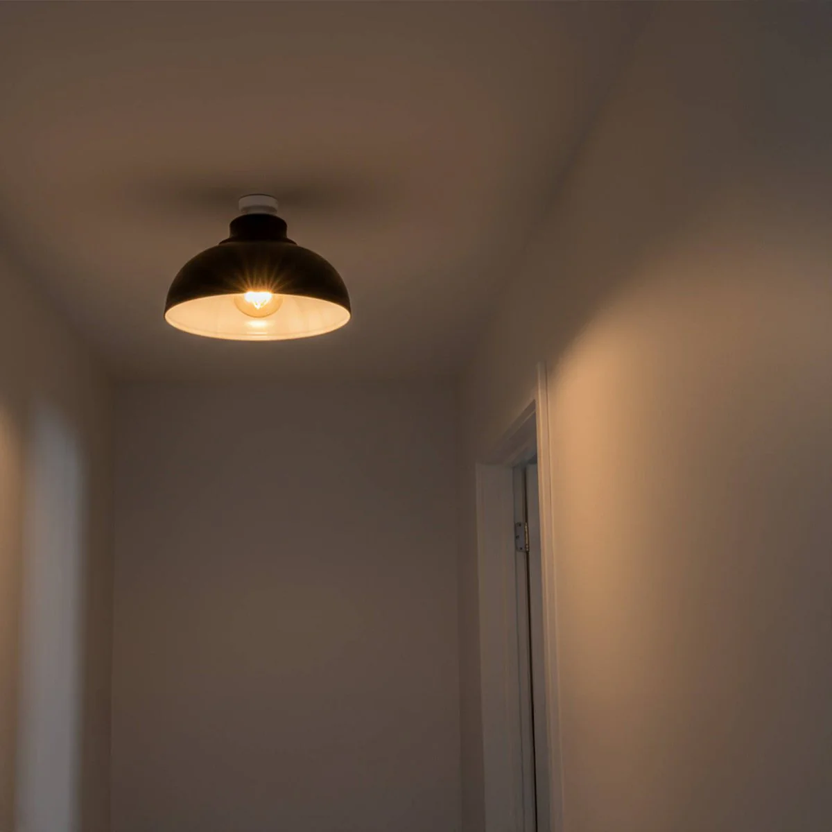Brilliant 28cm Matt Black Foundry DIY Batten Fix Light Shade - Image 5