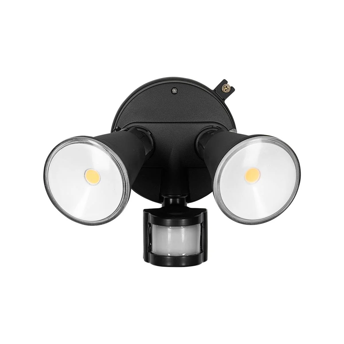 Brilliant Black Lamy DIY Twin Security Light - 330mm x 180mm - PIR Sensor
