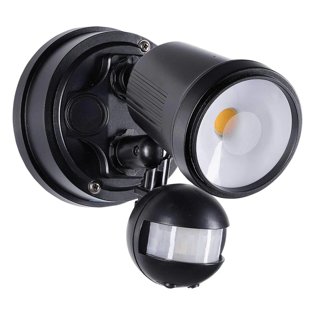 Brilliant Black Raptor III Single LED Sensor Light - 800 Lumens - Wall Mount