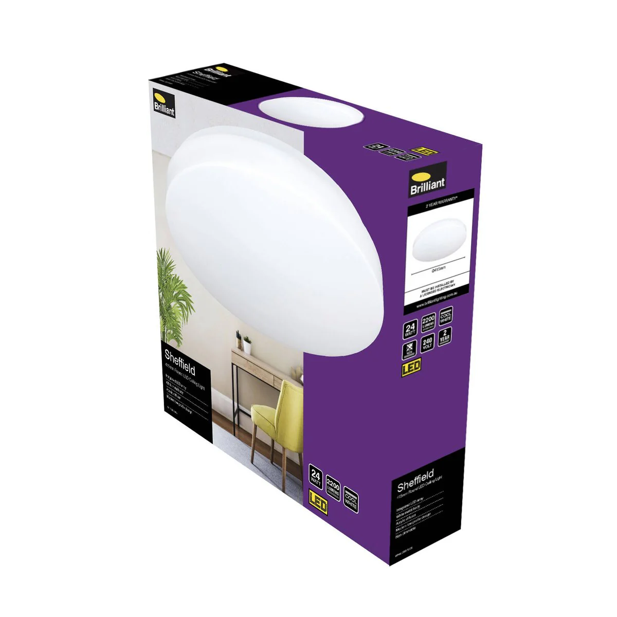 Brilliant Ceiling Light - 415mm - Metal - LED Cool White - Image 5
