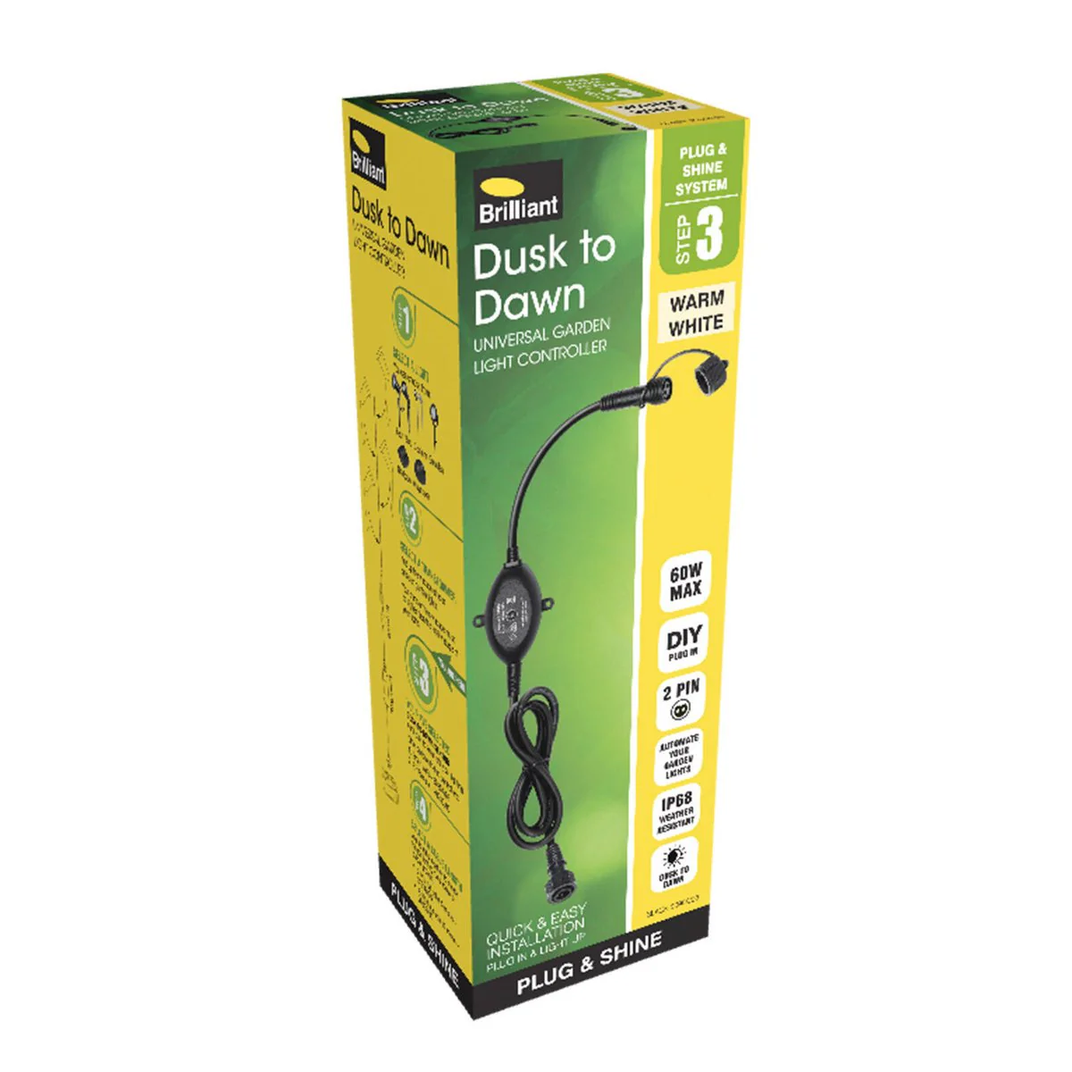 Brilliant 60W Dusk to Dawn Garden Light Controller - IP68 Weather Resistant - Black - 12V - Image 3