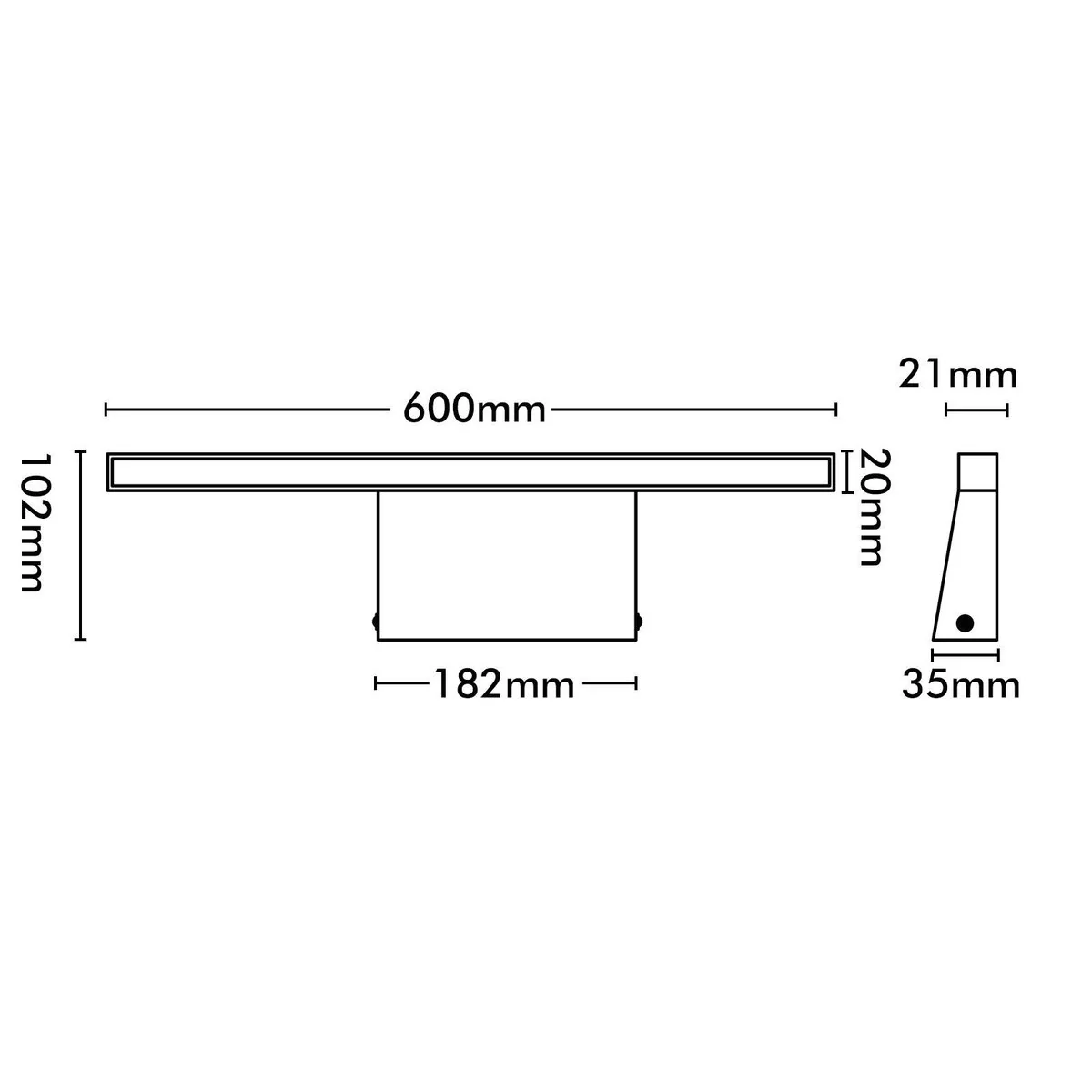 Brilliant Kaji 60cm Black LED Vanity and Wall Light - 350lm - Indoor Use - Image 5