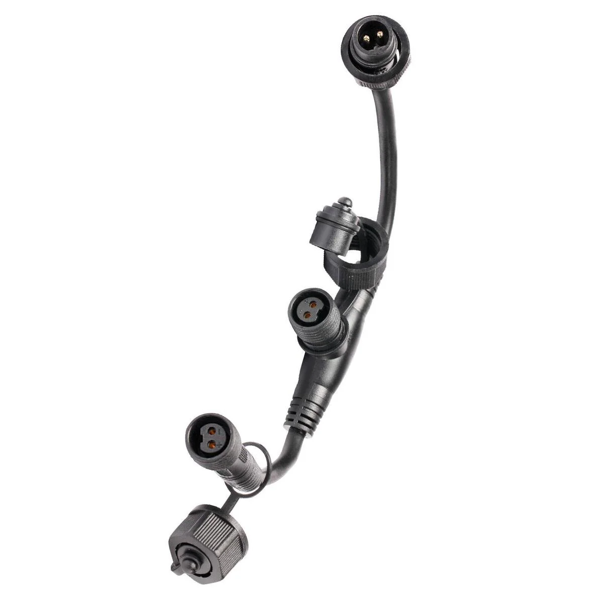 Brilliant Lighting T Piece Connector - 2-Pin 3-Way Splitter - 15mm x 100mm - Black